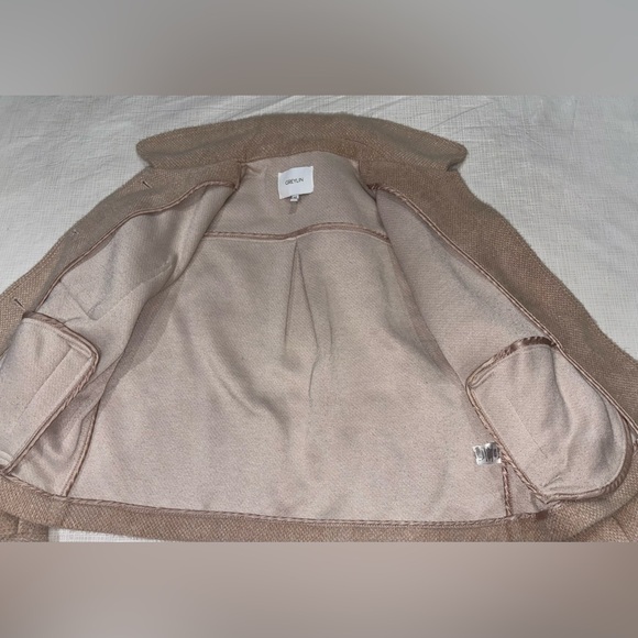 Greylin Anthropology Sz Medium Knit Beige Shirt Jacket Pockets Front Button - Picture 11 of 14